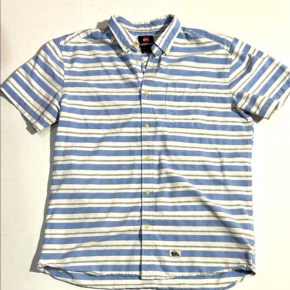 Quiksilver Men's Blue Striped Shirt - Picture 1 of 6